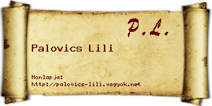Palovics Lili névjegykártya